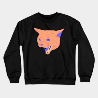 Vaporwave Cat - Sunset Crewneck Sweatshirt